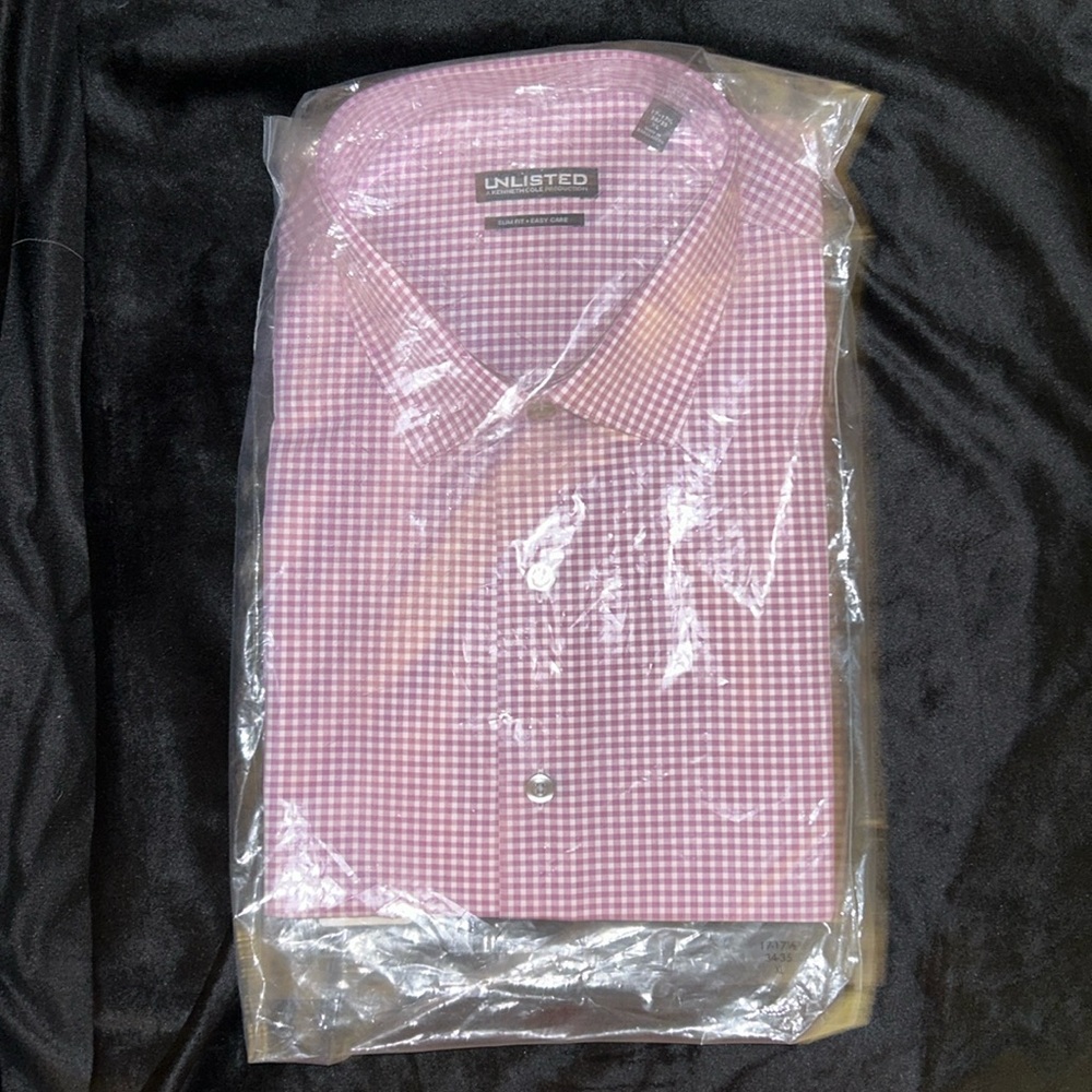 Unlisted: by Kenneth Cole: XL Slim Fit LongSleeve: Raspberry Plaid